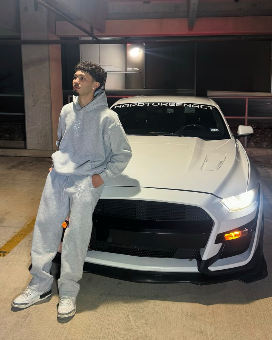 Grey Embroidery Hoodie