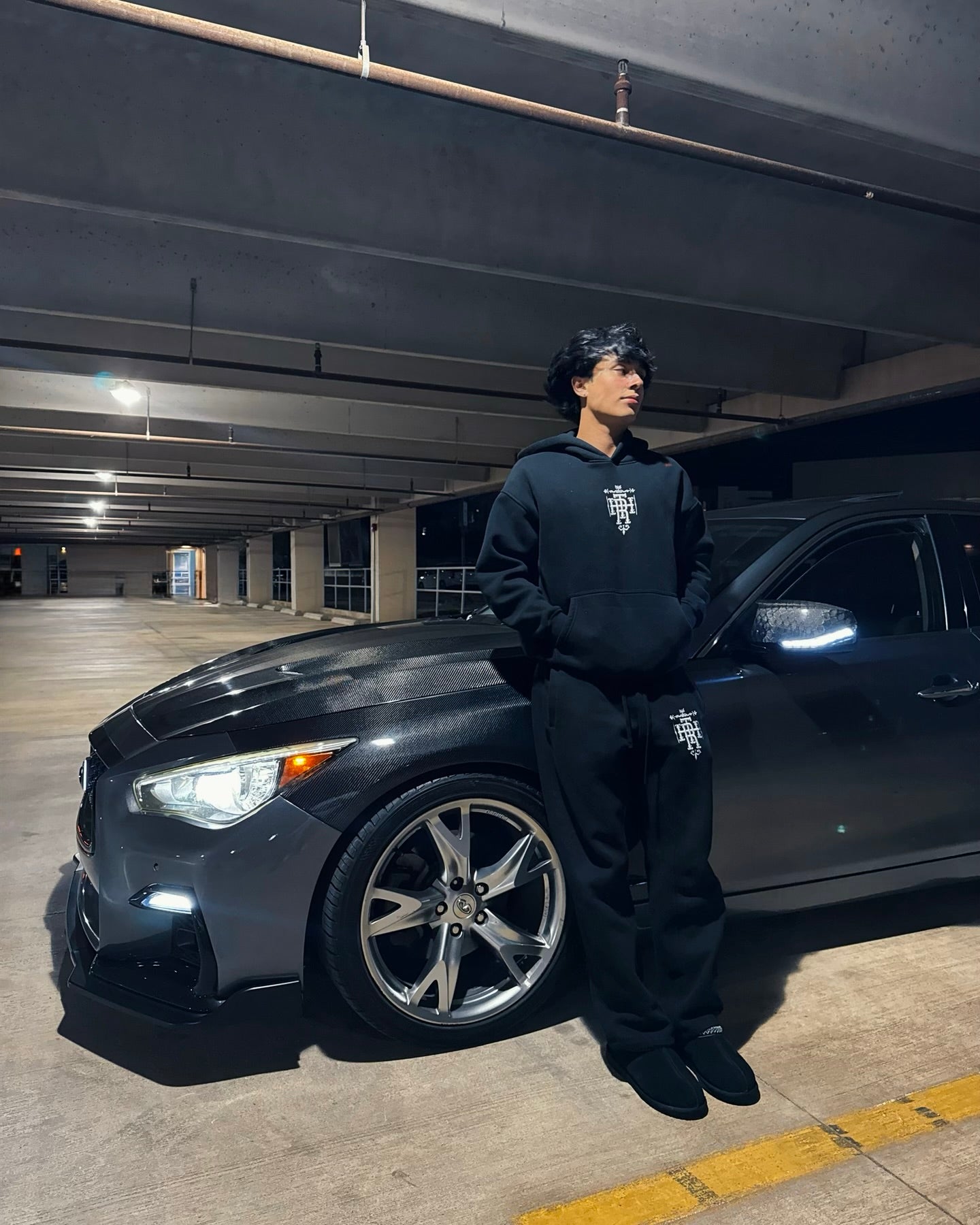 Black Embroidery Sweatpants