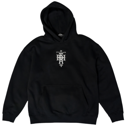 Black Embroidery Hoodie