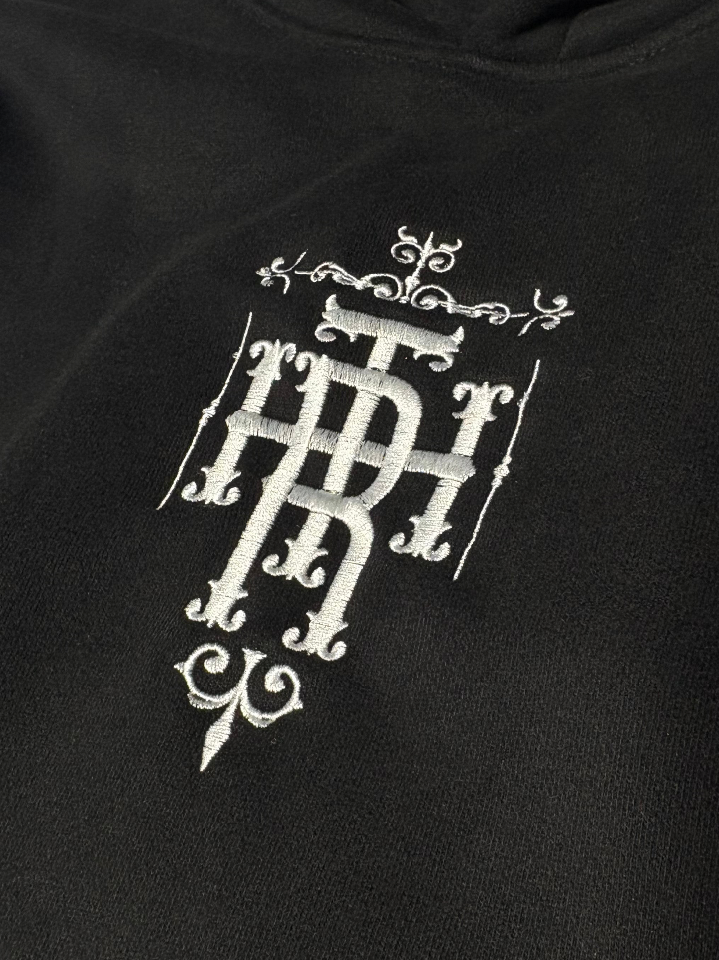 Black Embroidery Hoodie