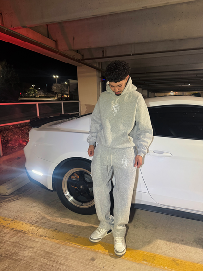 Grey Embroidery Sweatpants